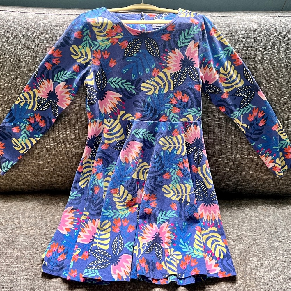 HAPPY FLORAL COTTON WINTER DRESS